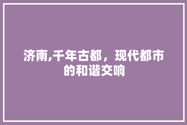 济南,千年古都，现代都市的和谐交响