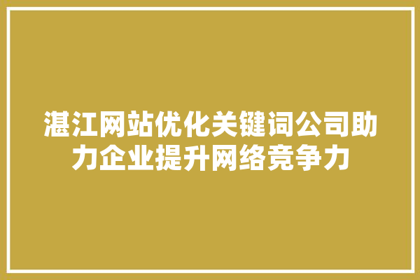 湛江网站优化关键词公司助力企业提升网络竞争力 绘影字幕