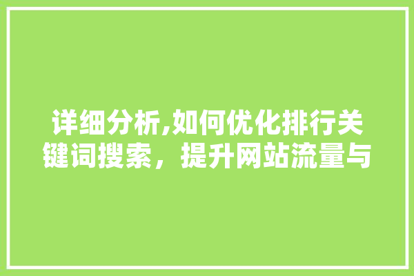 详细分析,如何优化排行关键词搜索，提升网站流量与用户粘性