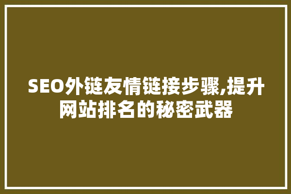 SEO外链友情链接步骤,提升网站排名的秘密武器 文字写作
