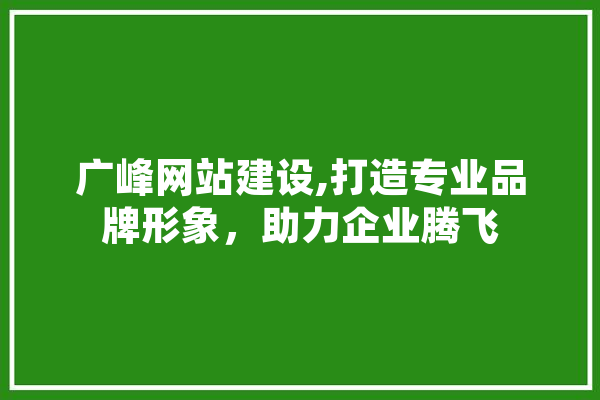 广峰网站建设,打造专业品牌形象，助力企业腾飞