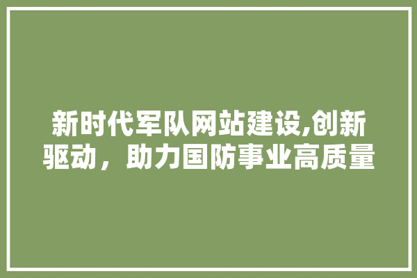 新时代军队网站建设,创新驱动，助力国防事业高质量发展