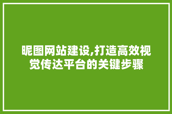 昵图网站建设,打造高效视觉传达平台的关键步骤