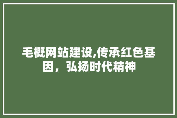 毛概网站建设,传承红色基因，弘扬时代精神