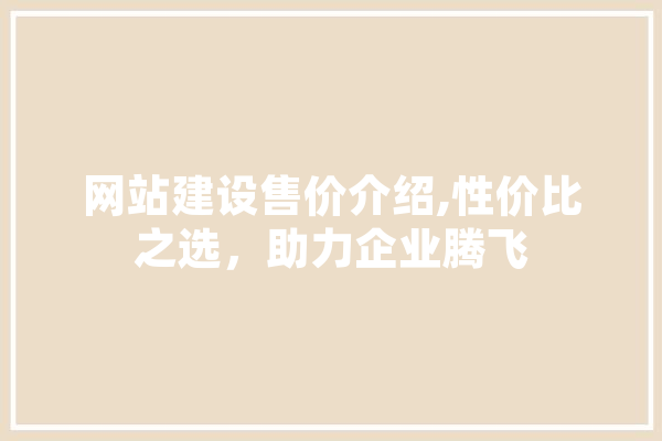 网站建设售价介绍,性价比之选，助力企业腾飞
