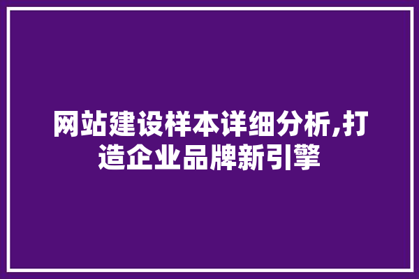 网站建设样本详细分析,打造企业品牌新引擎