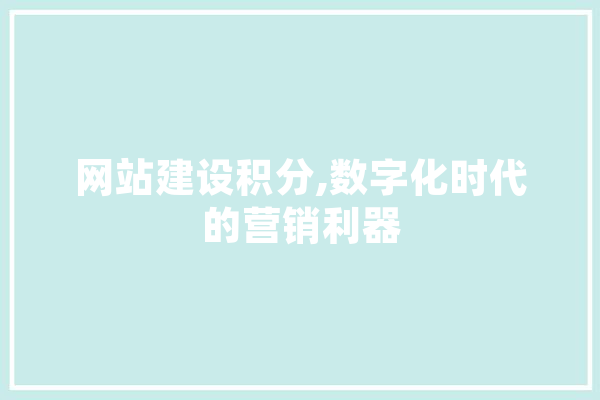 网站建设积分,数字化时代的营销利器