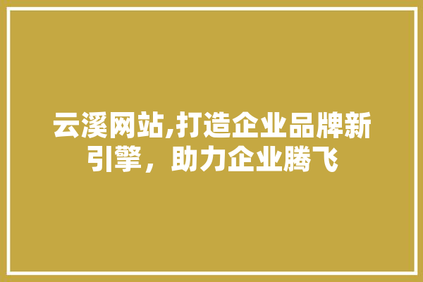 云溪网站,打造企业品牌新引擎，助力企业腾飞