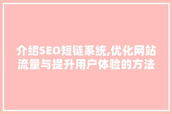 介绍SEO短链系统,优化网站流量与提升用户体验的方法
