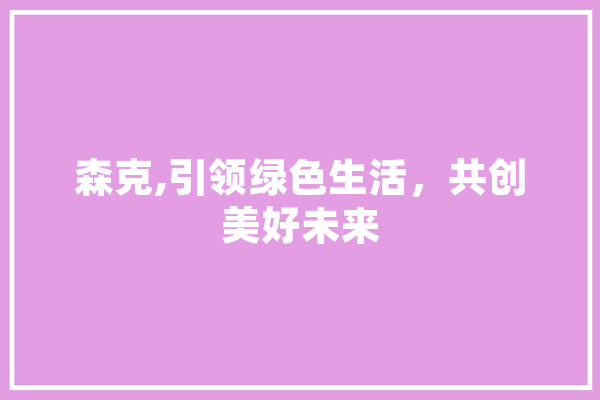 森克,引领绿色生活，共创美好未来