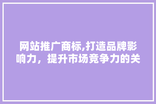 网站推广商标,打造品牌影响力，提升市场竞争力的关键步骤