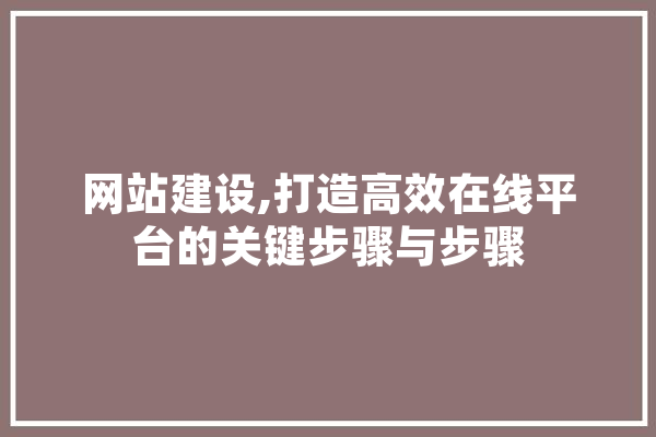 网站建设,打造高效在线平台的关键步骤与步骤