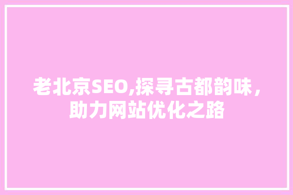 老北京SEO,探寻古都韵味，助力网站优化之路