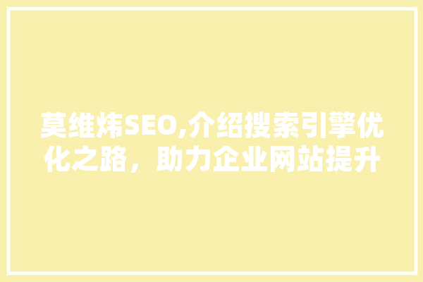 莫维炜SEO,介绍搜索引擎优化之路，助力企业网站提升排名