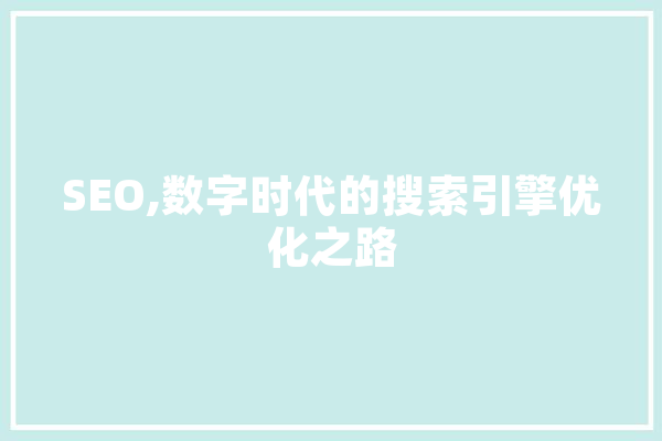 SEO,数字时代的搜索引擎优化之路