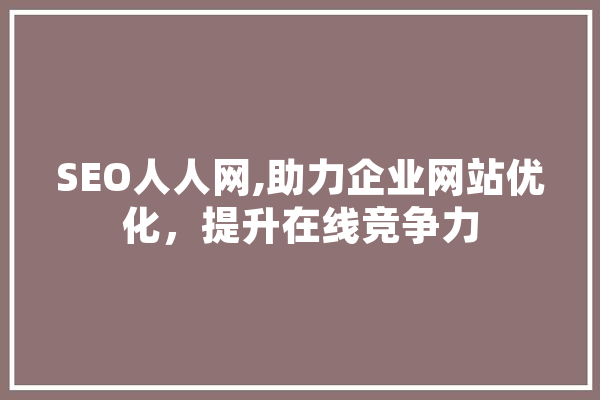 SEO人人网,助力企业网站优化，提升在线竞争力