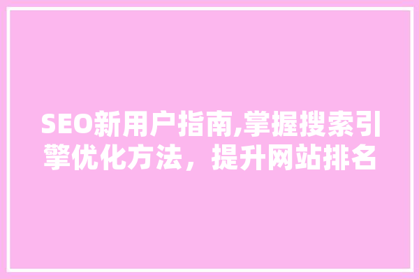 SEO新用户指南,掌握搜索引擎优化方法，提升网站排名