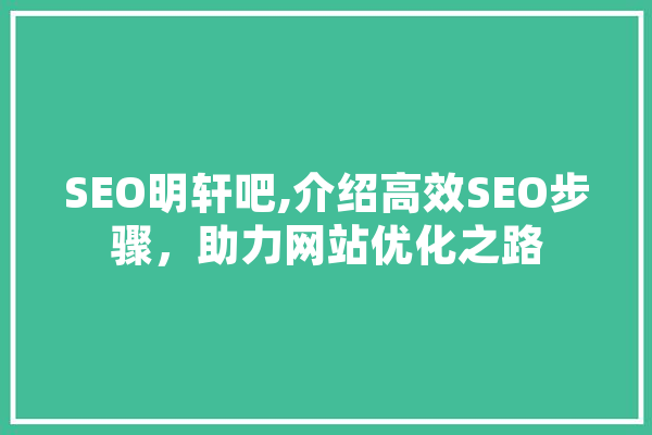 SEO明轩吧,介绍高效SEO步骤，助力网站优化之路