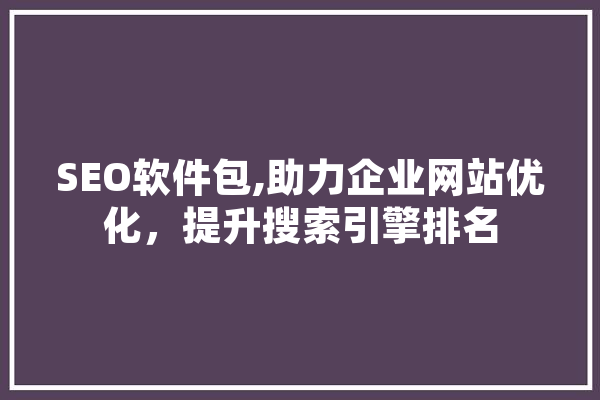 SEO软件包,助力企业网站优化，提升搜索引擎排名