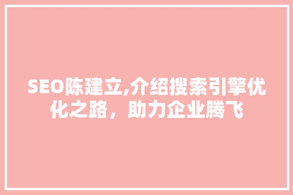 SEO陈建立,介绍搜索引擎优化之路，助力企业腾飞