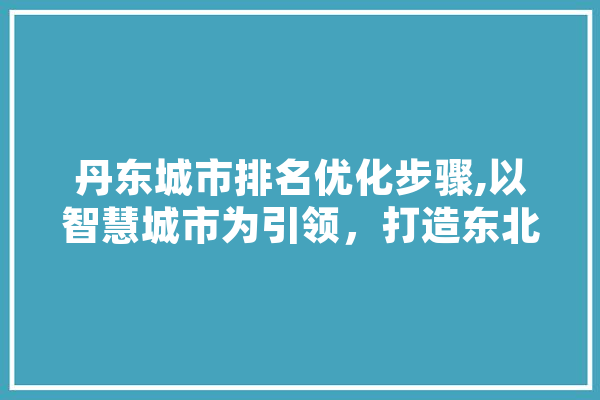 丹东城市排名优化步骤,以智慧城市为引领，打造东北亚经济中心