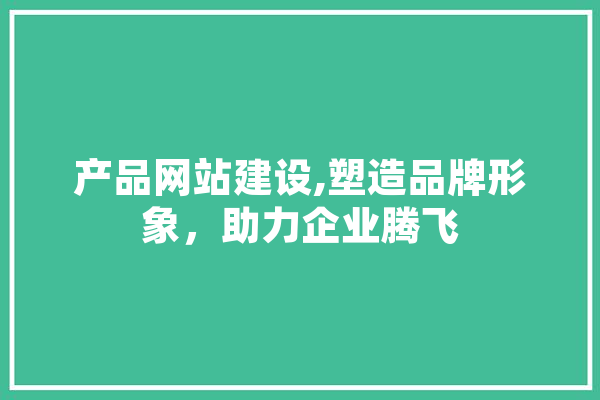 产品网站建设,塑造品牌形象，助力企业腾飞