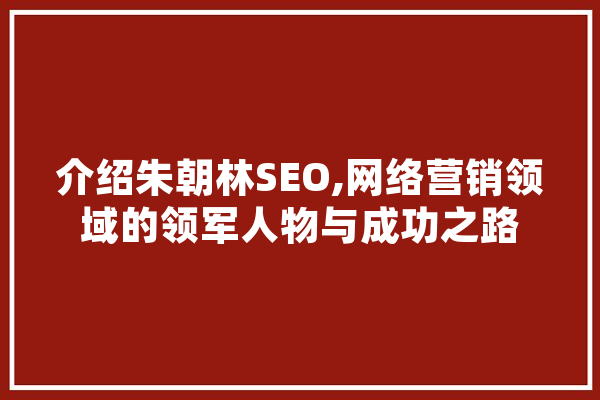 介绍朱朝林SEO,网络营销领域的领军人物与成功之路