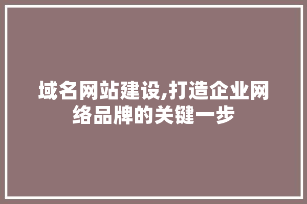 域名网站建设,打造企业网络品牌的关键一步