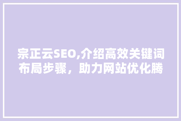 宗正云SEO,介绍高效关键词布局步骤，助力网站优化腾飞