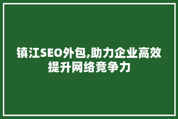 镇江SEO外包,助力企业高效提升网络竞争力