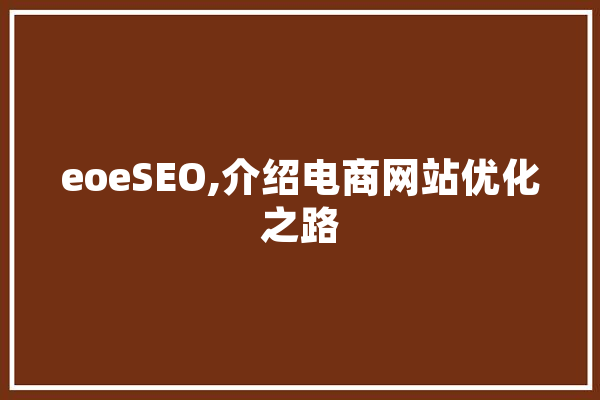 eoeSEO,介绍电商网站优化之路 智能助手