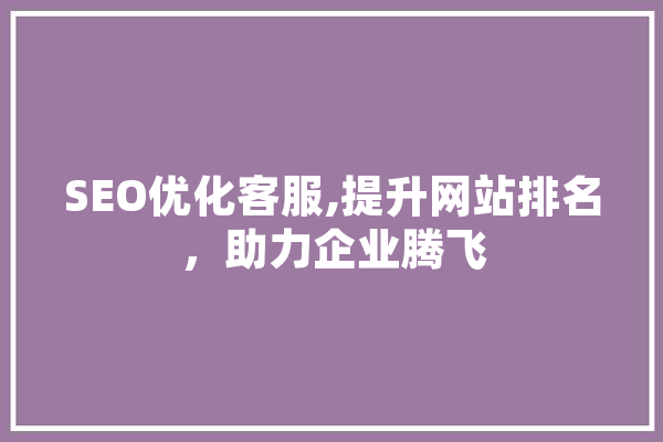 SEO优化客服,提升网站排名，助力企业腾飞
