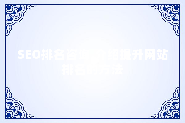 SEO排名咨询,介绍提升网站排名的方法