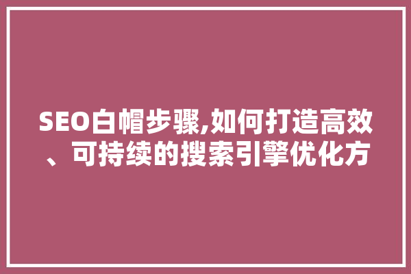 SEO白帽步骤,如何打造高效、可持续的搜索引擎优化方法 计算机