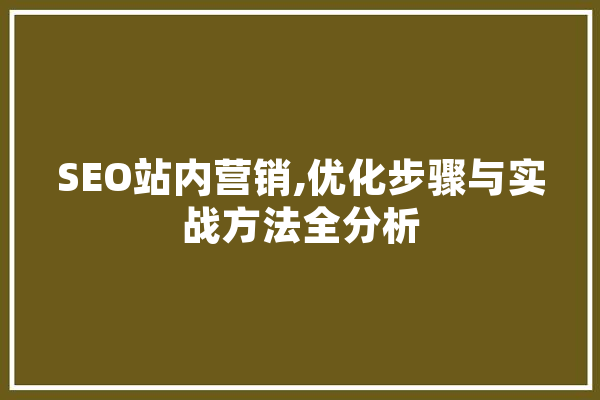 SEO站内营销,优化步骤与实战方法全分析
