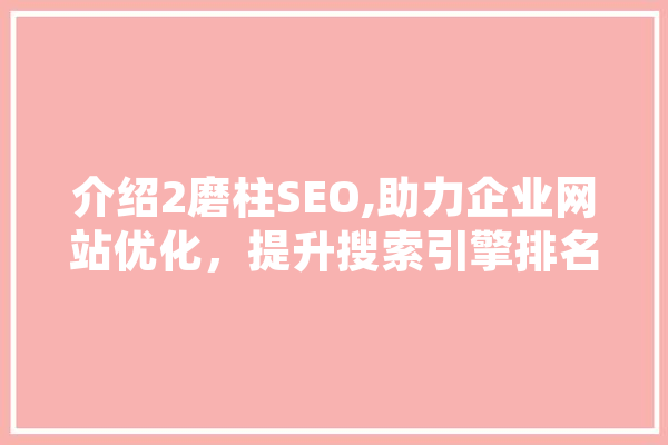 介绍2磨柱SEO,助力企业网站优化，提升搜索引擎排名之路