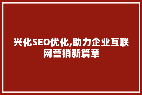 兴化SEO优化,助力企业互联网营销新篇章
