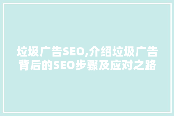 垃圾广告SEO,介绍垃圾广告背后的SEO步骤及应对之路