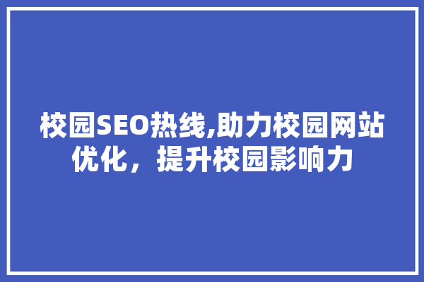 校园SEO热线,助力校园网站优化，提升校园影响力
