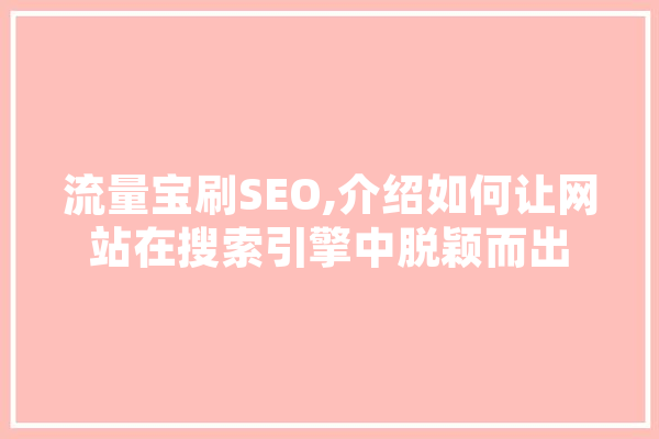 流量宝刷SEO,介绍如何让网站在搜索引擎中脱颖而出