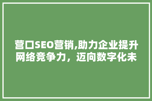 营口SEO营销,助力企业提升网络竞争力，迈向数字化未来