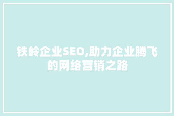 铁岭企业SEO,助力企业腾飞的网络营销之路