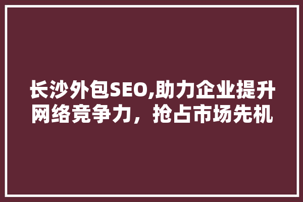 长沙外包SEO,助力企业提升网络竞争力，抢占市场先机