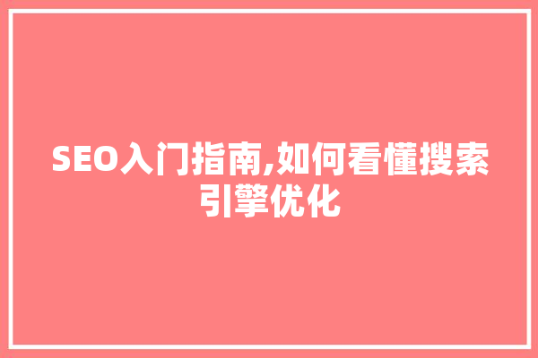 SEO入门指南,如何看懂搜索引擎优化