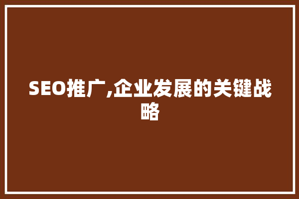 SEO推广,企业发展的关键战略