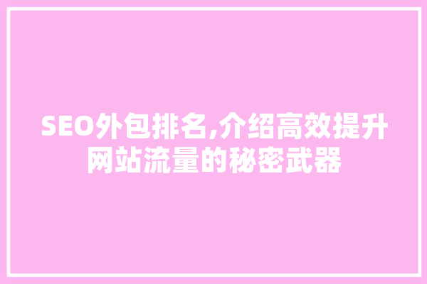 SEO外包排名,介绍高效提升网站流量的秘密武器
