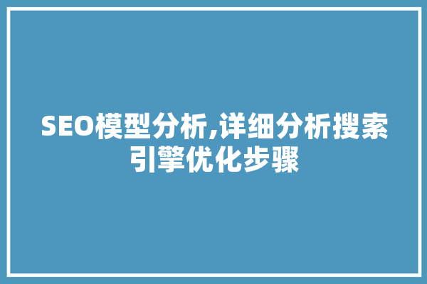 SEO模型分析,详细分析搜索引擎优化步骤