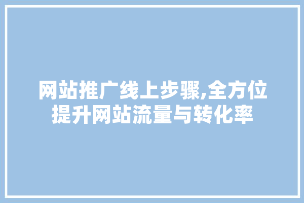 网站推广线上步骤,全方位提升网站流量与转化率