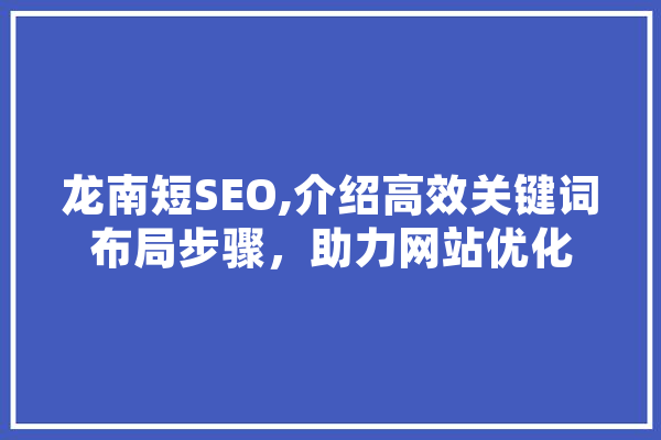 龙南短SEO,介绍高效关键词布局步骤，助力网站优化