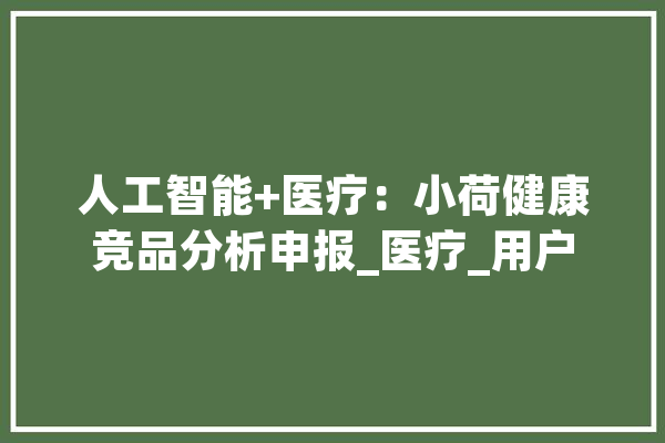 人工智能+医疗：小荷健康竞品分析申报_医疗_用户